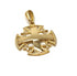 14K Gold Raised Up Round Smooth Jerusalem Cross Necklace